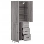 vidaXL Buffet haut Sonoma gris 69 5x34x180 cm Bois d'ingénierie