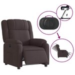 vidaXL Fauteuil inclinable électrique Marron foncé Tissu