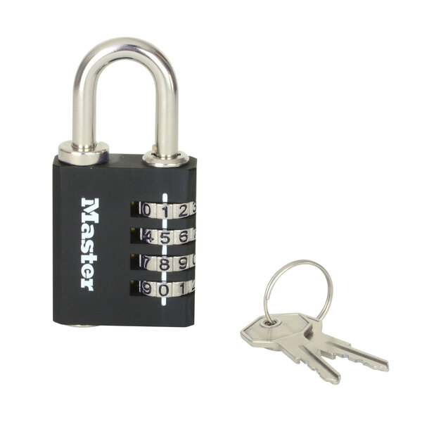 7641EURDBLK Cadenas à combinaison et clé de secours pour un usage intérieur 78 x 40 x 16 mm