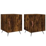 vidaXL Tables de chevet 2 Pièces chêne fumé 40x40x50 cm bois d'ingénierie