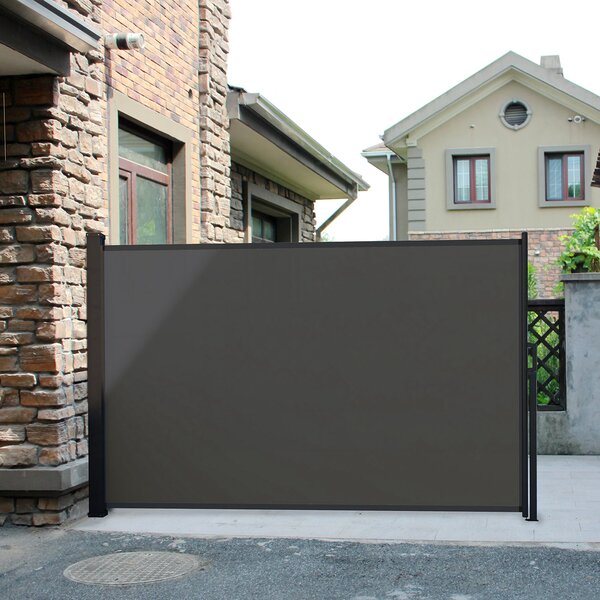 Le Boré gris : Brise vue déroulant, paravent extérieur extensible 300 x 150 cm