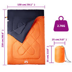 vidaXL Sac de couchage double et oreillers adultes camping 3-4 saisons