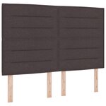 vidaXL Lit à ressorts avec matelas marron foncé 140x200 cm tissu