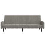 vidaXL Canapé-lit à 2 places gris clair velours
