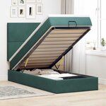 vidaXL Cadre de lit ottoman avec matelas vert foncé 100x200 cm velours