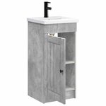 vidaXL Meuble de salle de bain avec évier Gris béton 42 x 40 x 84 5 cm