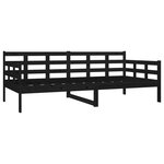 vidaXL Lit de jour Noir Bois de pin massif 90x190 cm
