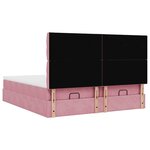 vidaXL Cadre de lit ottoman avec matelas rose 200x200 cm velours
