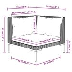 vidaXL Salon de jardin 8 Pièces avec coussins Résine tressée Gris foncé