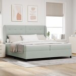 vidaXL Lit à ressorts avec matelas gris clair 200 x 200 cm en velours