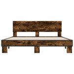 vidaXL Cadre de lit sans matelas chêne fumé 160x200 cm