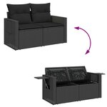 vidaXL Salon de jardin avec coussins 9 Pièces noir résine tressée acacia