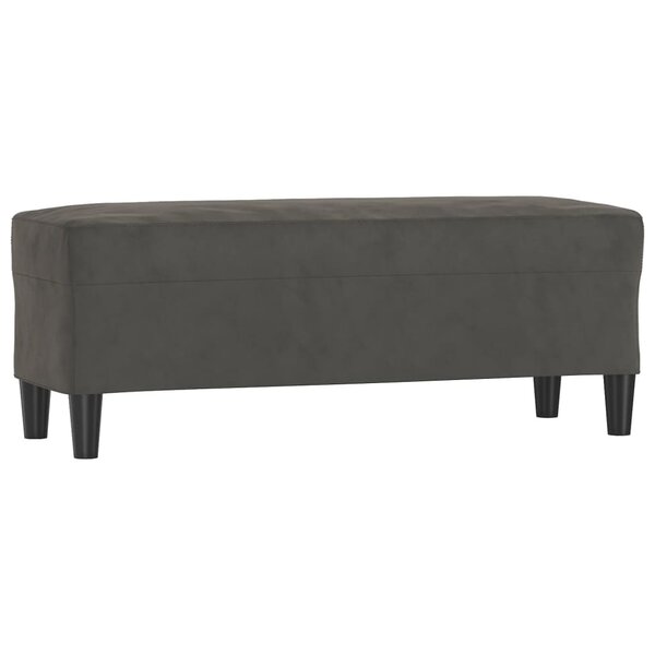 Banc banquette 100 x 35 x 41 cm velours gris foncé 02_0010492