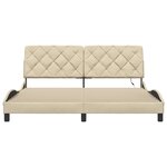 vidaXL Cadre de lit avec LED sans matelas crème 180x200 cm tissu