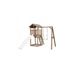 AXI Beach Tower avec Balancoire Simple Marron Toboggan Blanc