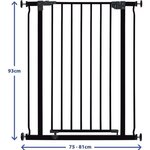Barrière de sécurité Haute LIBERTY - Par pression - 75/81 x 93 cm - Noire
