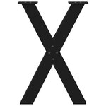 vidaXL Pieds de table à manger en forme de X  2 pièces  noir  60 x (72-73) cm  acier