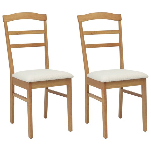 vidaXL Chaise de salle à manger 2 Pièces Naturel et clair