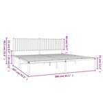 vidaXL Cadre de lit métal sans matelas avec tête de lit noir 200x200cm