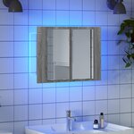 vidaXL Armoire à miroir LED Sonoma gris 60x12x45 cm Bois d'ingénierie