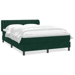 vidaXL Sommier à lattes de lit et matelas vert foncé 160x220cm velours
