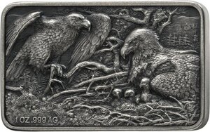 Pièce de monnaie en Argent 1000 Francs g 31.1 (1 oz) Millésime 2026 Trésors Familles Animales EAGLE (PRÉCOMMANDE)