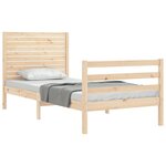 vidaXL Cadre de lit et tête de lit 100x200 cm bois massif