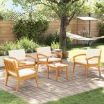 vidaXL Ensemble bistrot 5 Pièces Marron 45 x 45 x 38cm
