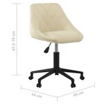 vidaXL Chaise pivotante de salle à manger Crème Velours