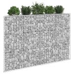 vidaXL Lit surélevé à gabion en trapèze Acier galvanisé 150x20x100 cm
