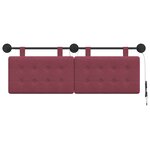vidaXL Tête de lit suspendue Avec lumière LED Bordeaux Tissu