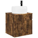 vidaXL Meuble de lavabo mural Chêne fumé 49 x 44 5 x 66 cm