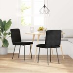 vidaXL Chaises à manger lot de 2 Noir Velours