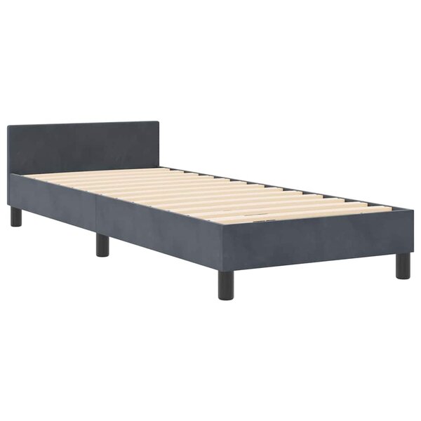 vidaXL Cadre de lit avec tête de lit Gris foncé 80 x 200 cm Velours