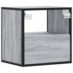 vidaXL Table de chevet murale sonoma gris 40x31x39 5 cm