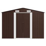 vidaXL Abri de jardin 257x489x181 cm Métal Marron