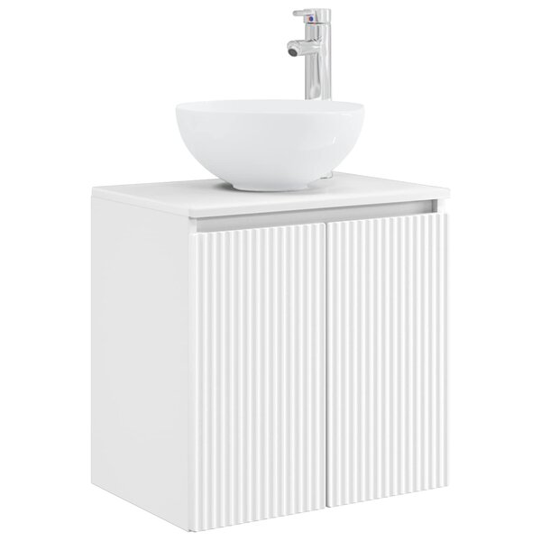 vidaXL Vanité de lavabo mural Blanc 49 5 x 35 x 63 cm