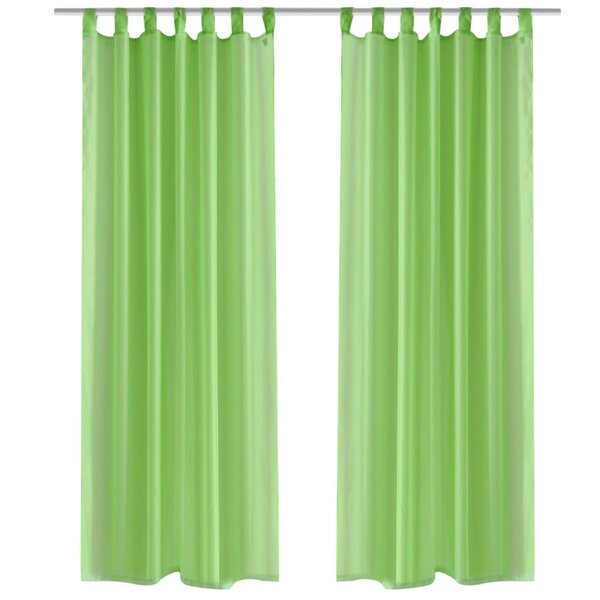 vidaXL Rideau fin Vert pomme 140x175 cm 2 Pièces