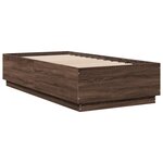vidaXL Cadre de lit avec lumières LED chêne marron 90x190 cm