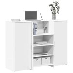 vidaXL Bureau de réception blanc 135x50x103 5 cm bois d'ingénierie