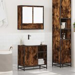 vidaXL Ensemble de meubles de salle de bain 2 Pièces Chêne fumé
