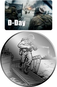 Monnaie D DAY 1/1000 Oz Palladium 12$ Liberia 2026 (PRÉCOMMANDE)