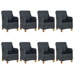 vidaXL Ensemble à manger d'extérieur 9 Pièces et coussins résine tressée