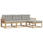 vidaXL Ensemble de canapés d'extérieur 4 Pièces Blanc et gris clair