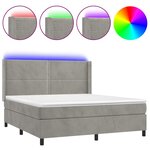 vidaXL Sommier à lattes de lit matelas et LED Gris clair 180x200 cm