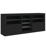 vidaXL Buffet avec lumières LED noir 181 5x37x67 cm