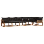 vidaXL Ensemble de canapés d'extérieur 6 pc Naturel et Noir