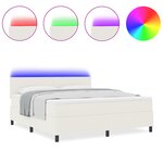 vidaXL Lit avec Sommier et Matelas & LED crème Super King Tissu en Velours Côtelé