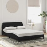 vidaXL Lit avec matelas Dover noir 140x200 cm velours