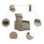 vidaXL Fauteuil de massage inclinable électrique cappuccino similicuir